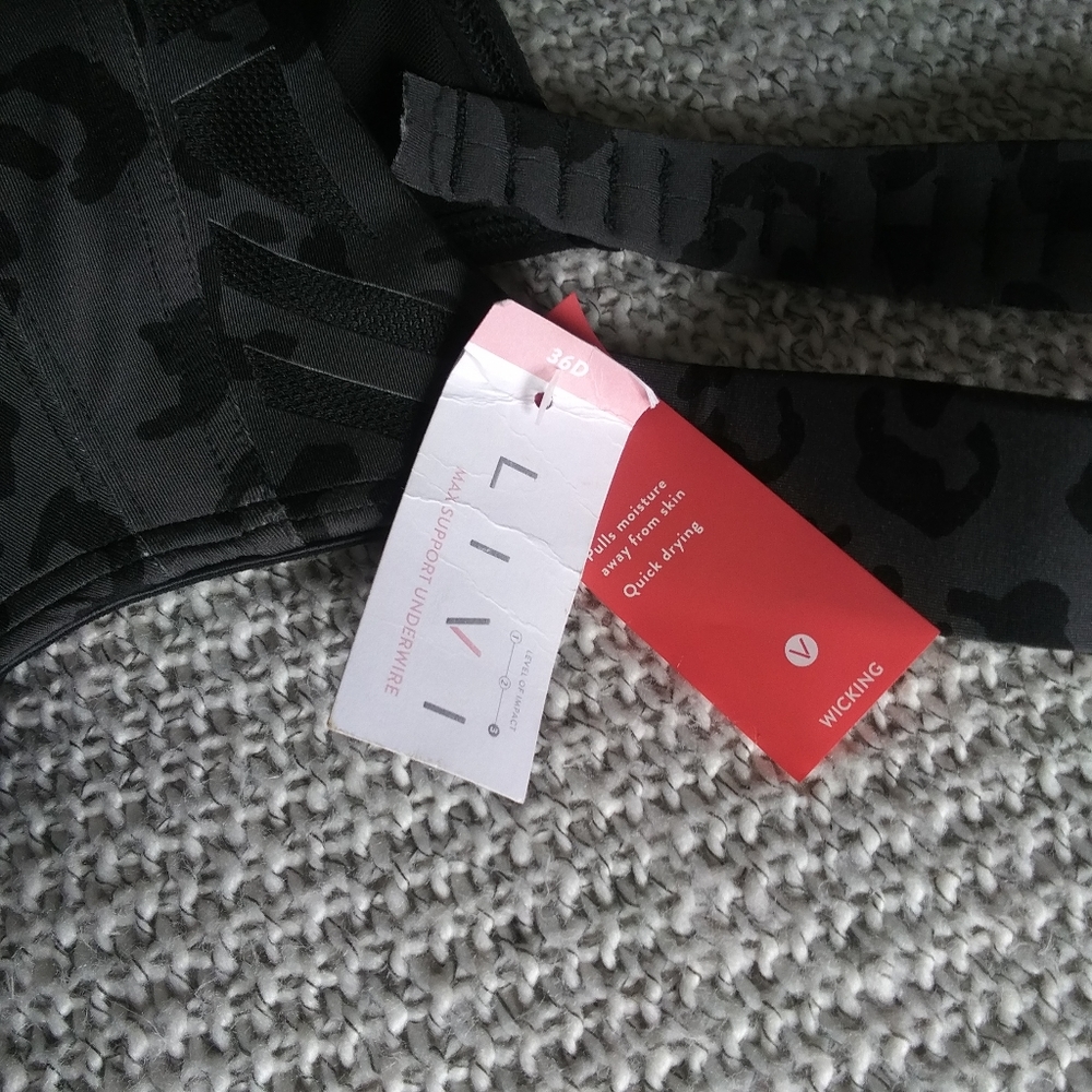 LIVI (Lane Bryant) Max Support Wicking Underwire Sports Bra Size 36D - Picture 3 of 10